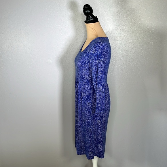 Boden Blue White dot 3/4 Sleeve scoop neck Stretch Dress 8L teacher work casual - Picture 4 of 14